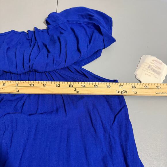 Altar'd State Womens Top Size Large Blue Coquette Beachy Coastal Travel Ruffled - Picture 10 of 12